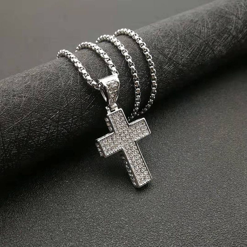Zircon Necklace – Statement Cross Pendant For Men And Women