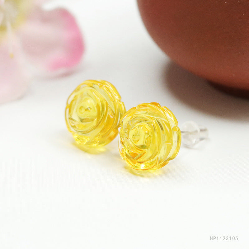Amber Rose Stud Earrings