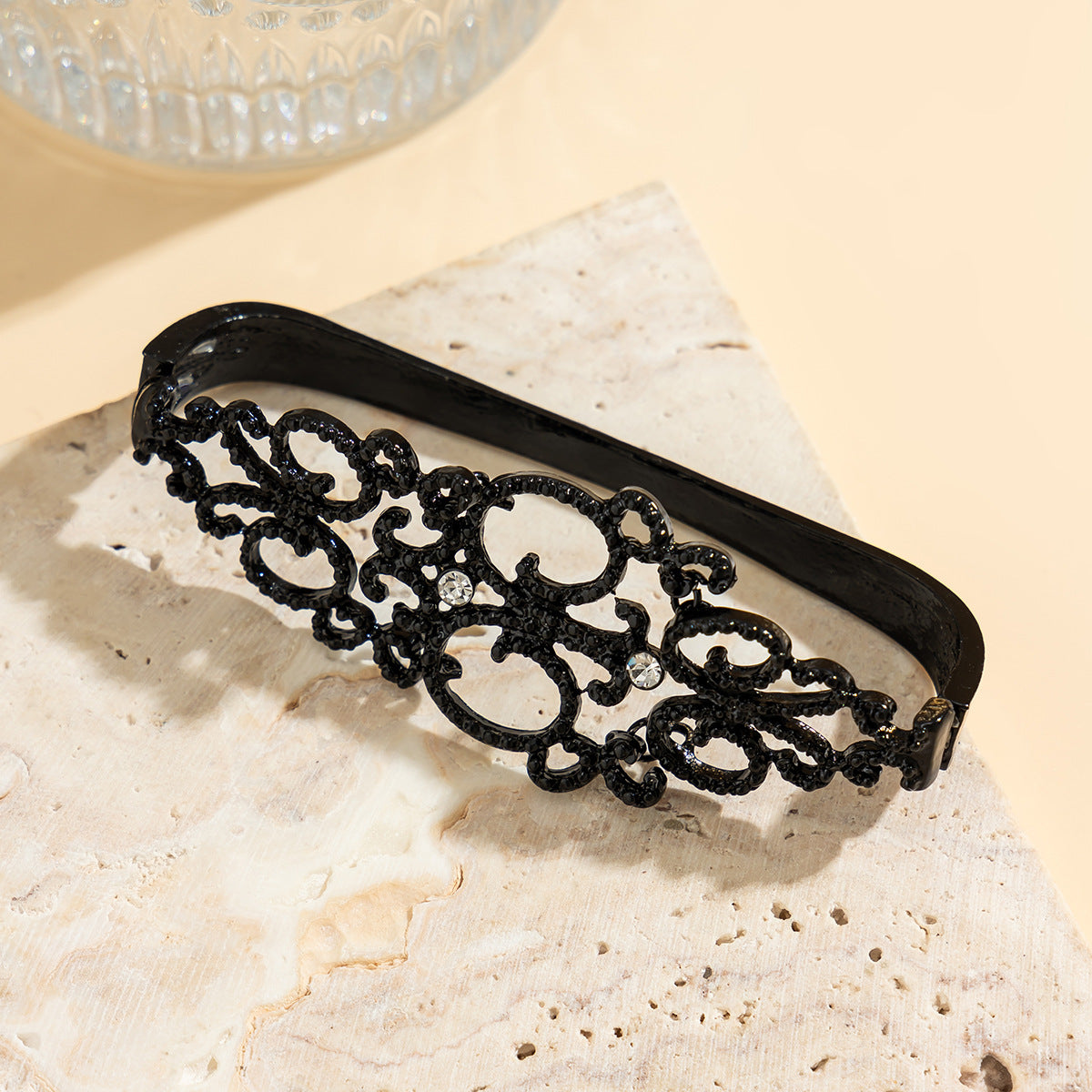 Planderful Gothic Hollow Lace Bracelet For Women Dark Vintage Lace Flower Statement Vienna Verve