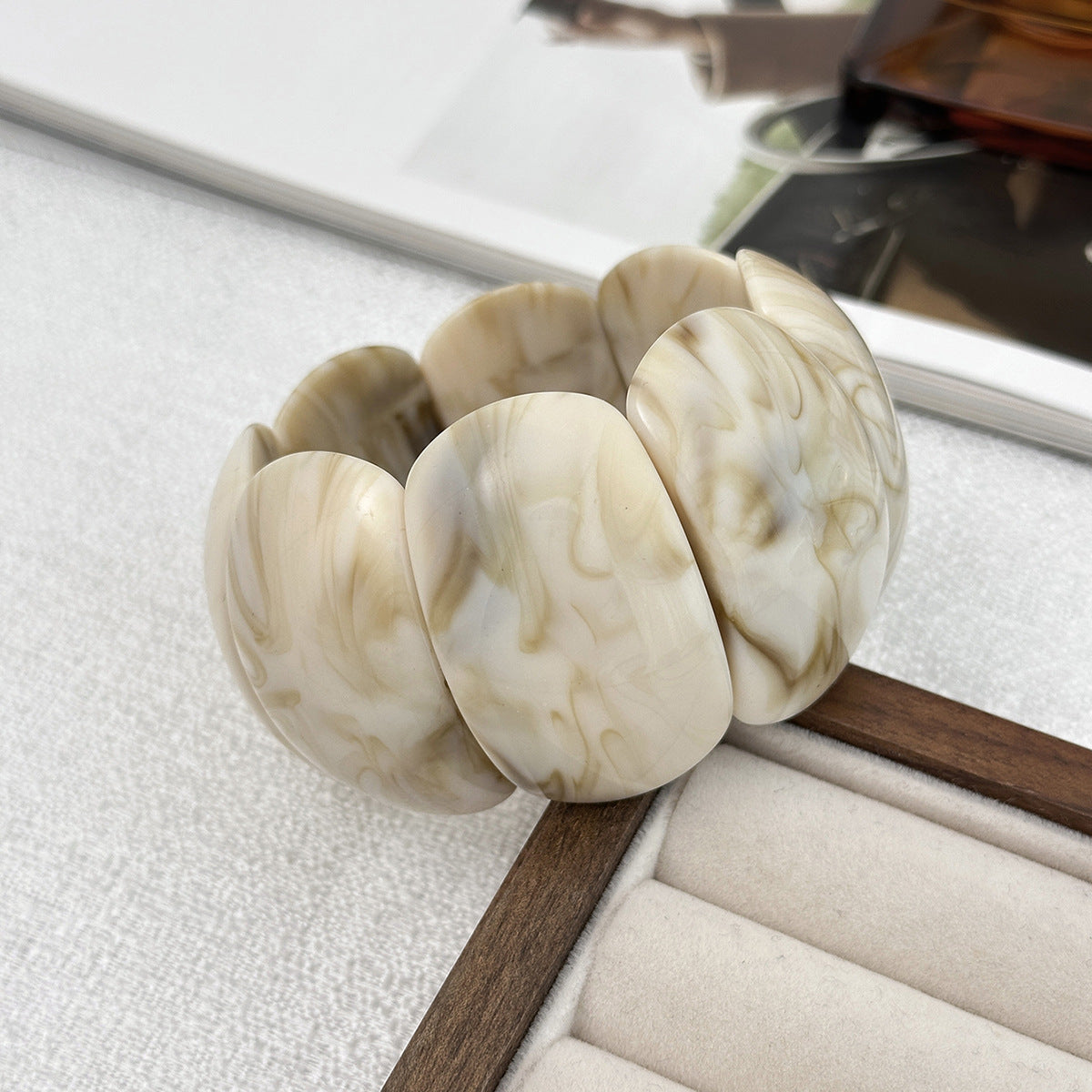 Elastic Exaggerated Acrylic Bracelet Wavy Ring Geometric Bracelet