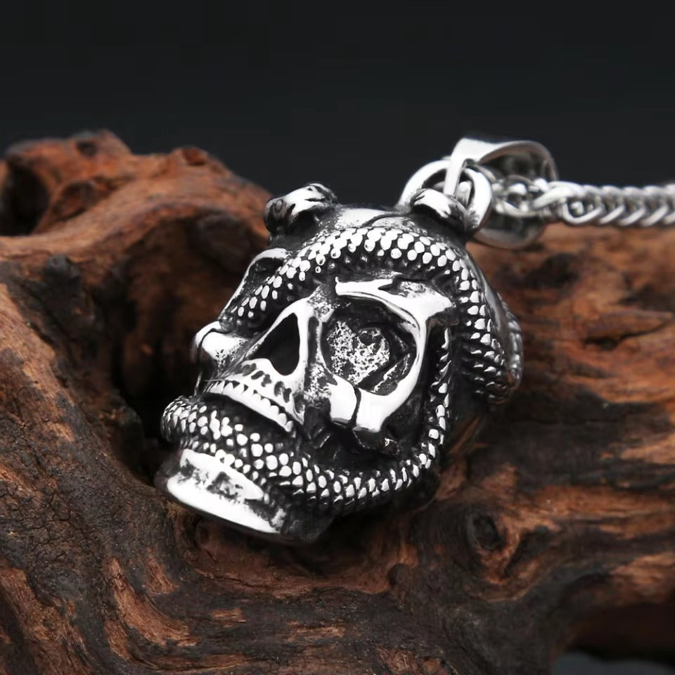 Punk Skull Stainless Steel Men's Pendant Necklace