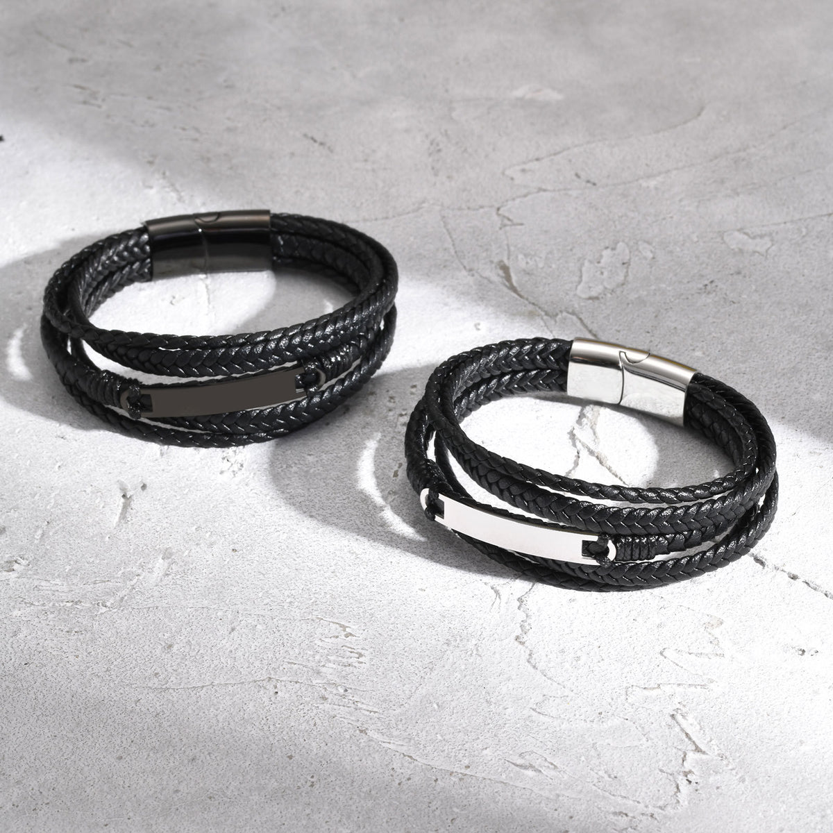 Black Stainless Steel Bracelet for Men