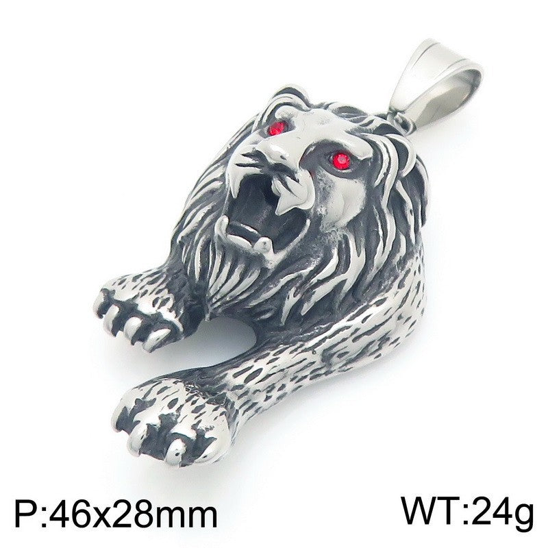 Planderful Forest Lion Pendant For Men Domineering Stainless