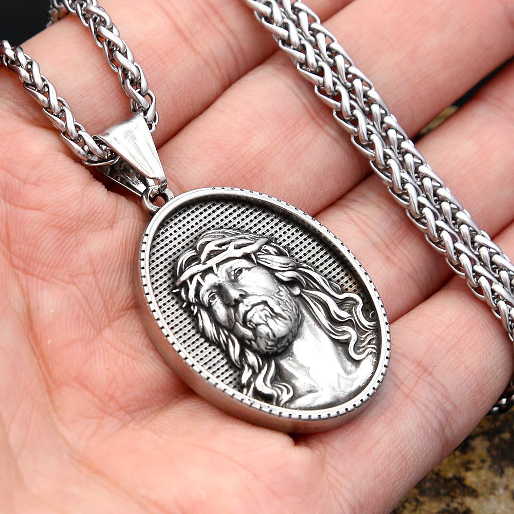 Vintage Stainless Steel Pendant Necklace