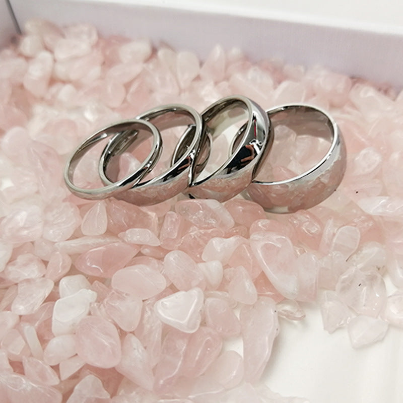 Ring Jewelry Stainless Steel Bare Ring 8MM Plain Men’s Accessories