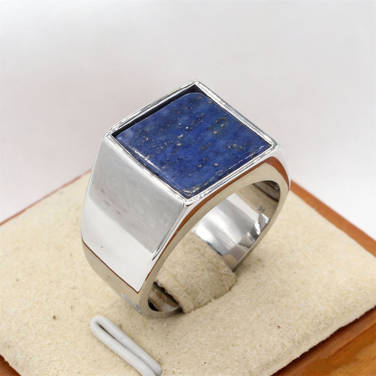 Planderful Everyday Genie Titanium Steel Ring For Men Unisex With Square Stone Statement