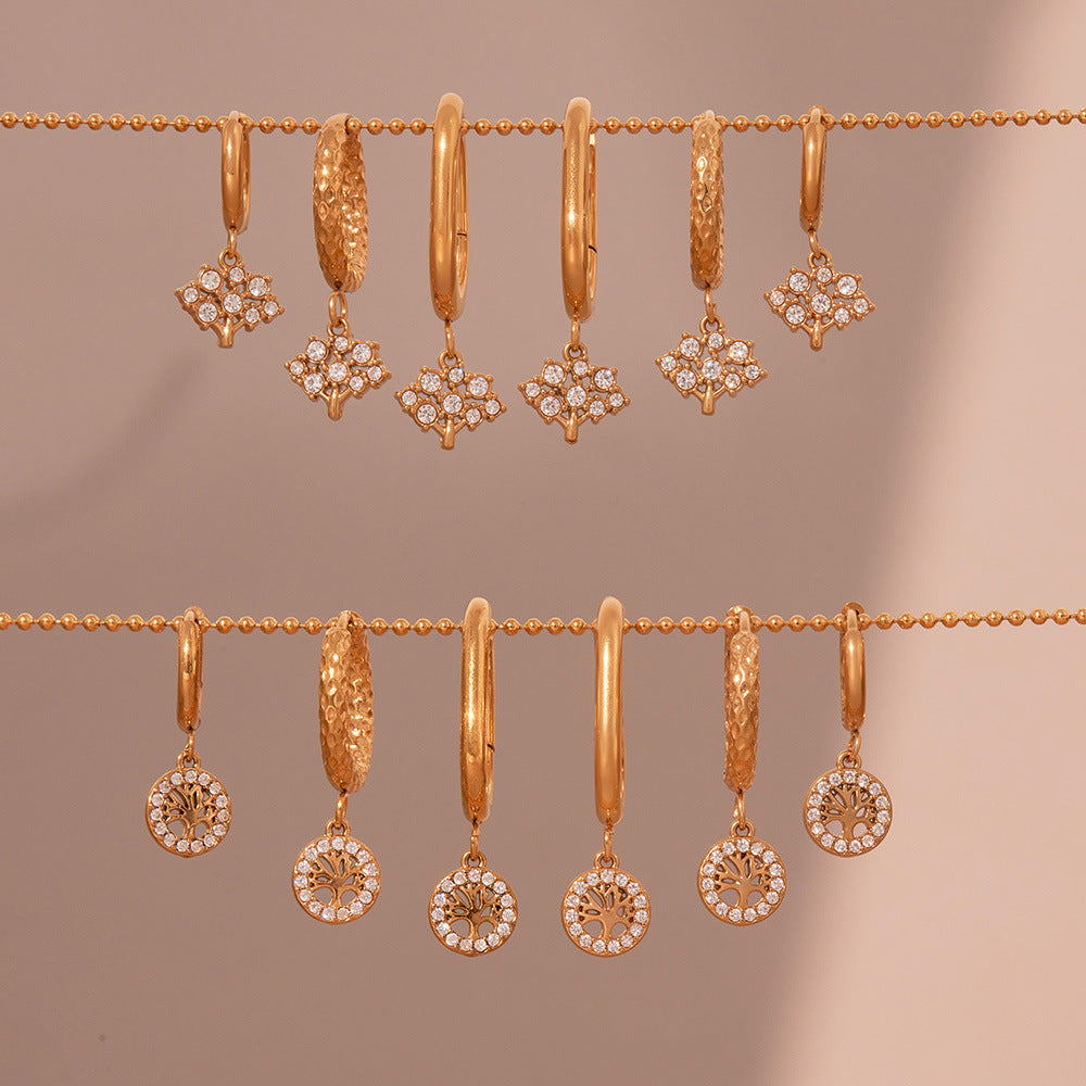 Planderful Tree of Life Zircon Earrings Eco Friendly