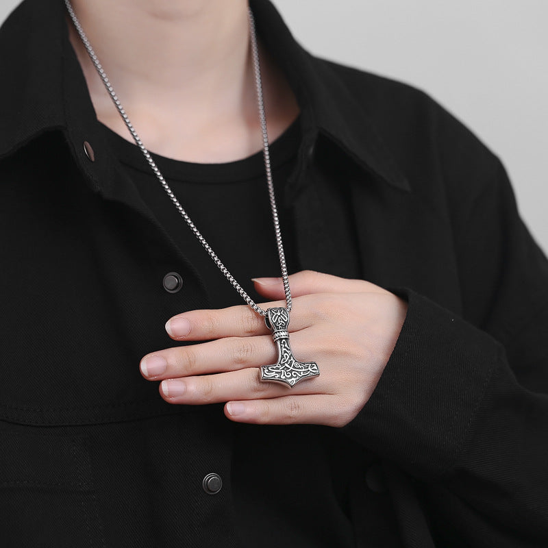 Stainless Steel Necklace – Vintage Nordic Rune