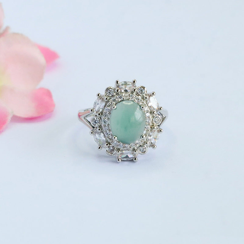 Blue-Water Jadeite Star Cluster Ring