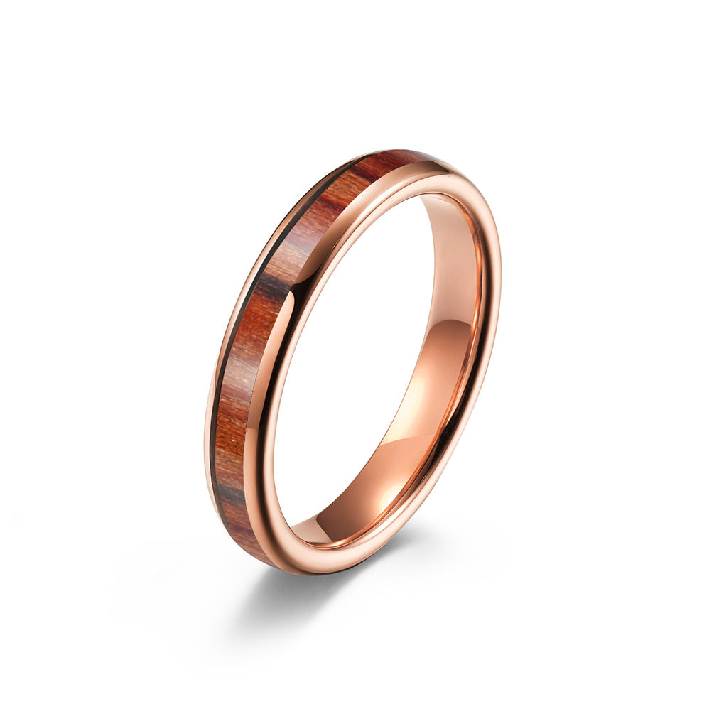 Premium Tungsten Ring Inlaid Wood And Leather 4 6 8mm For Men And Women Planderful Shop