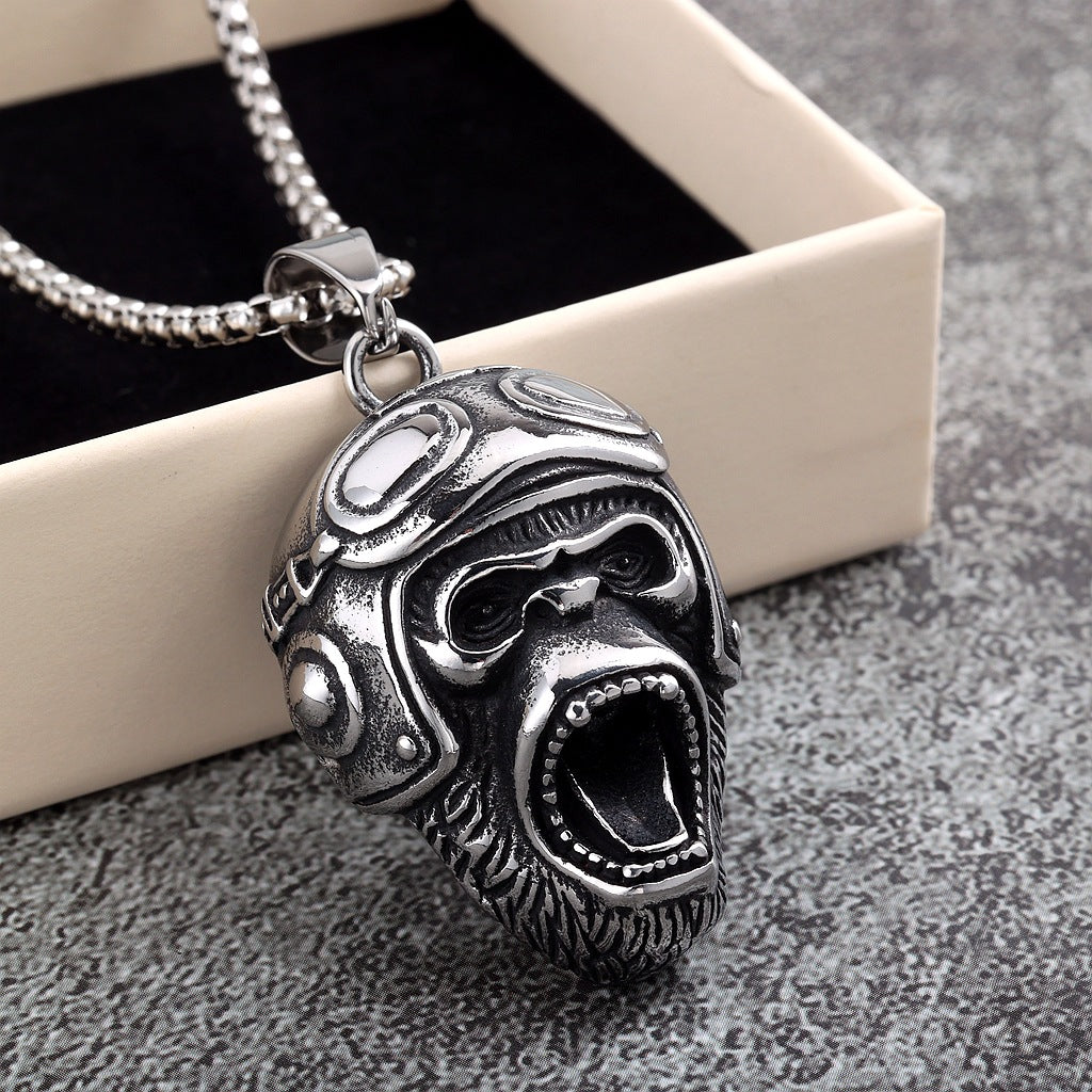 Vintage Stainless Steel Pendant Necklace