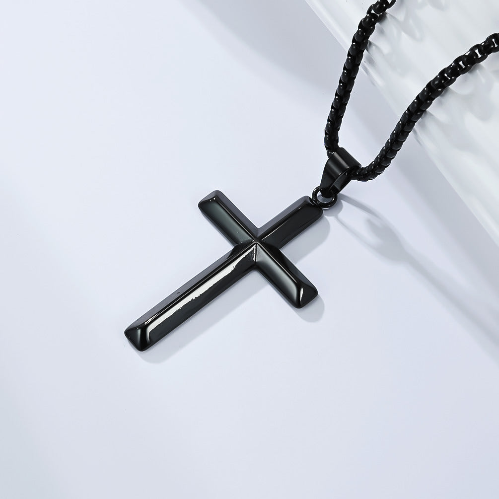 Stainless Steel Cross Necklace Planderful Everyday Genie Unisex Premium Glossy Rhombus Pendant