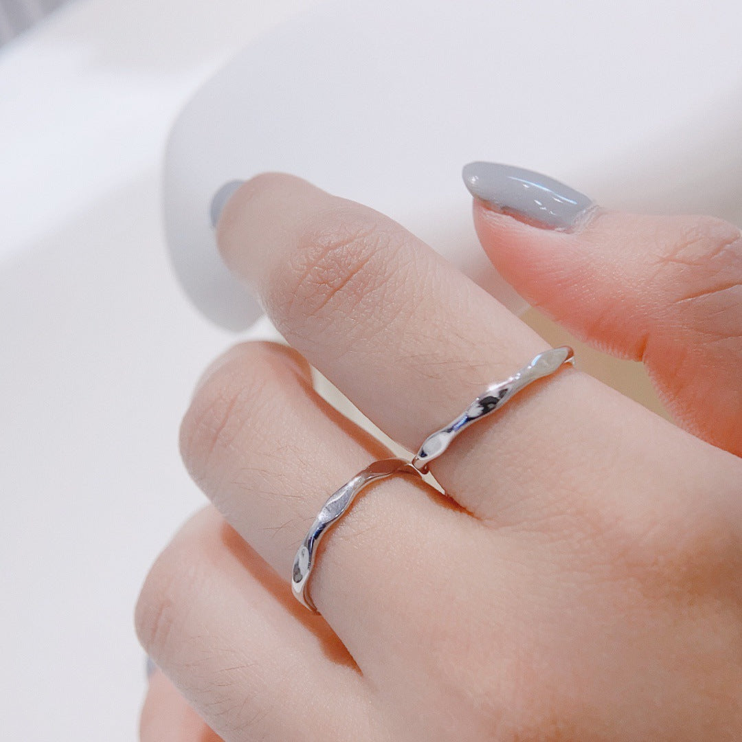 S999 Fine Silver Twisted Line Ring