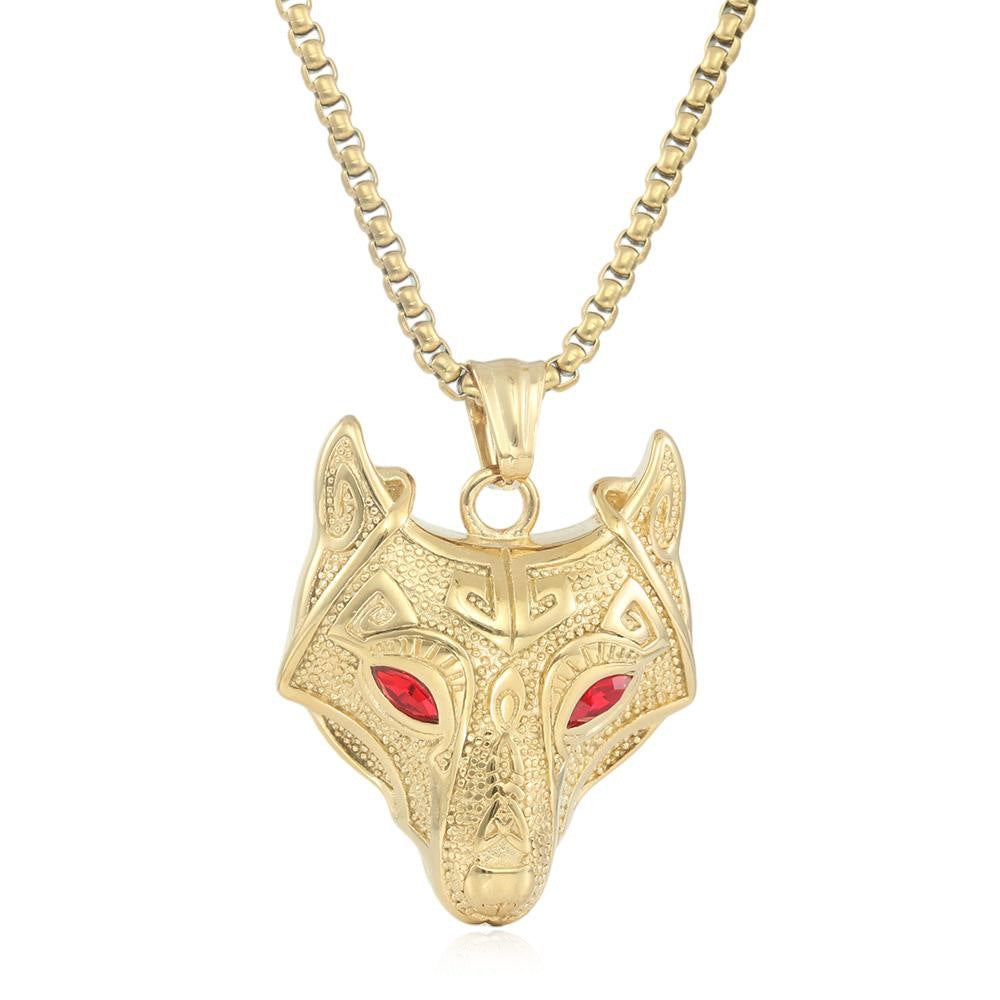 European And American Stainless Steel Fox Pendant Necklace