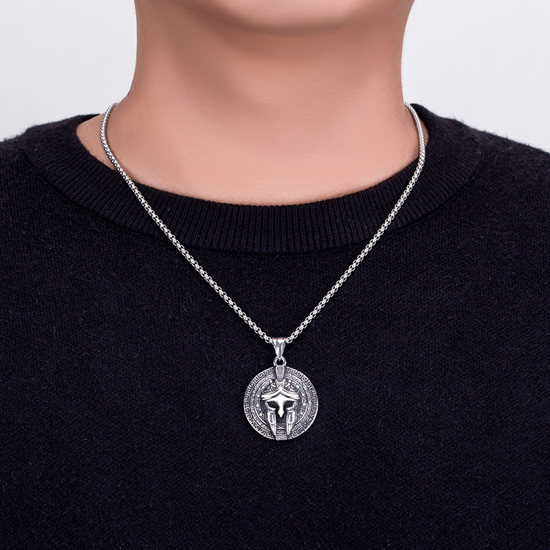 Steel Necklace – Vintage Viking Mask Inspired for Men