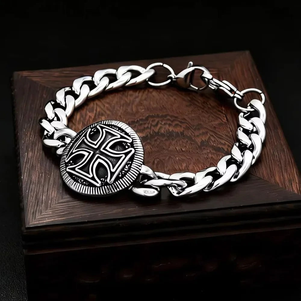 Punk Cross Stainless Steel Men's Bracelet