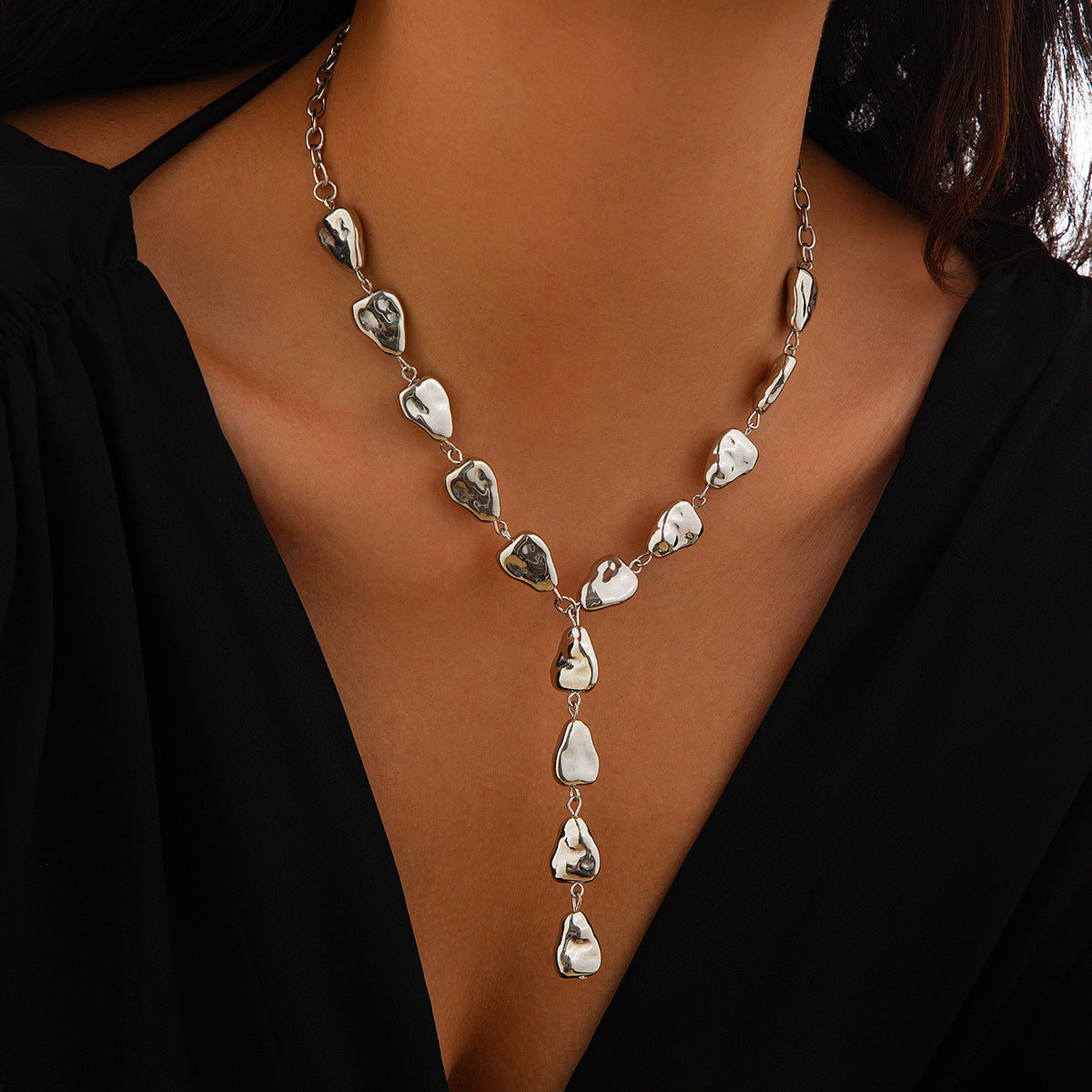 Baroque Teardrop Y-Shaped Necklace