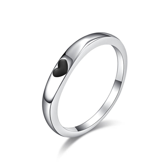 Japanese and Korean Style Simple Love Titanium Steel Ring