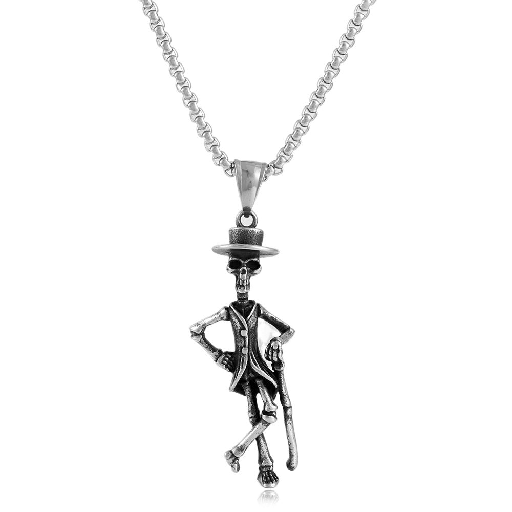 European And American Titanium Steel Skull Pendant Necklace