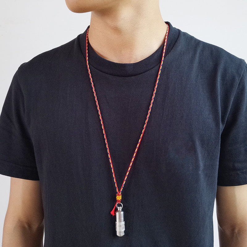 Pendant Stainless Steel Braided Rope Necklace for Men and Women