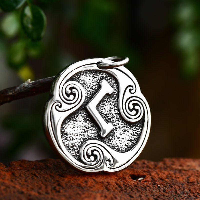 Viking-Inspired Titanium Steel Pendant for Men - Retro European and American Design, Wholesale Stainless Steel Jewelry