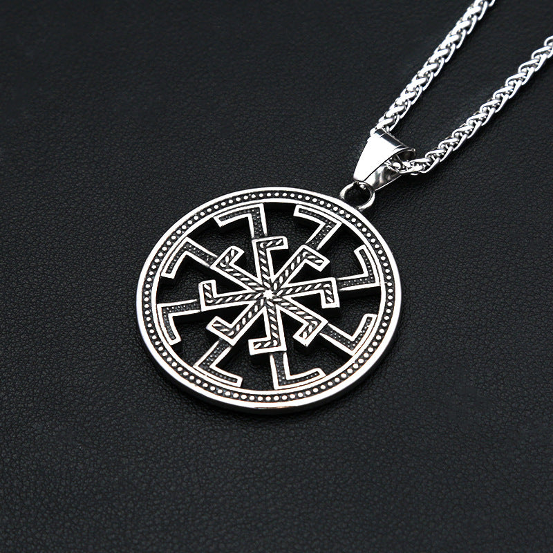 Octagram Windmill Stainless Steel Men's Pendant Necklace