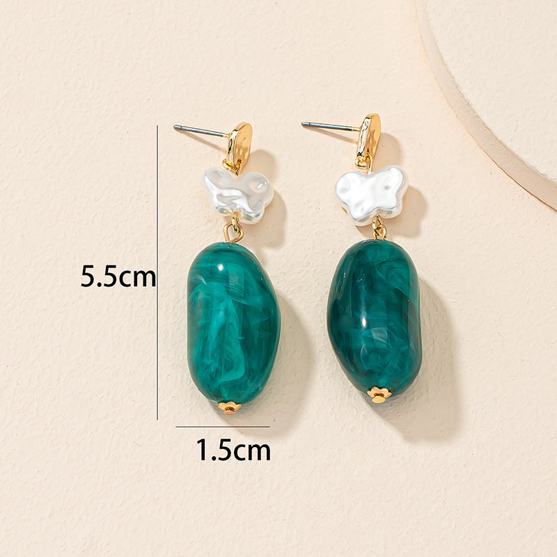 Muted Elegance: Dark Green Acrylic Butterfly Earrings