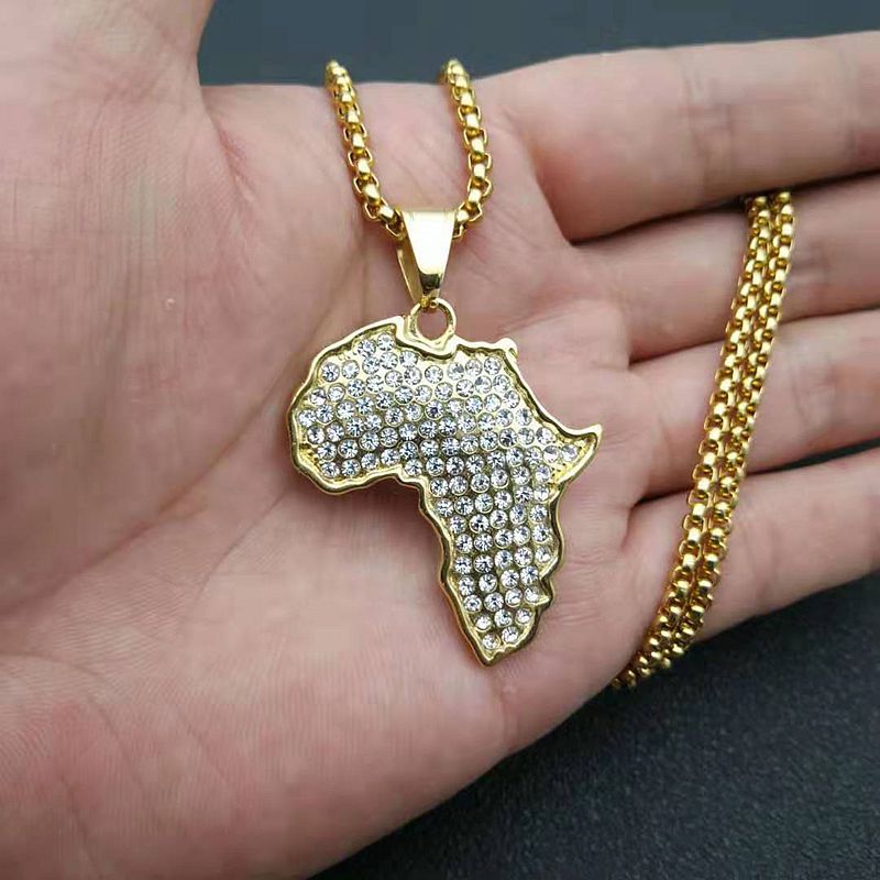 Zircon Necklace – Statement Africa Map Pendant