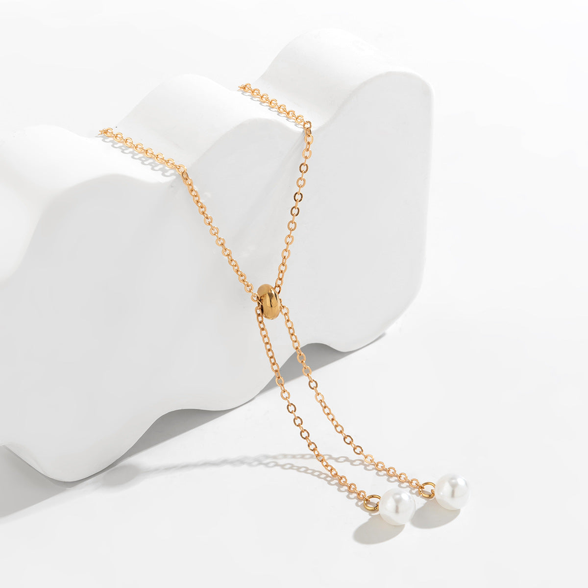 Pearl-Style Star & Teardrop Fringe Necklace