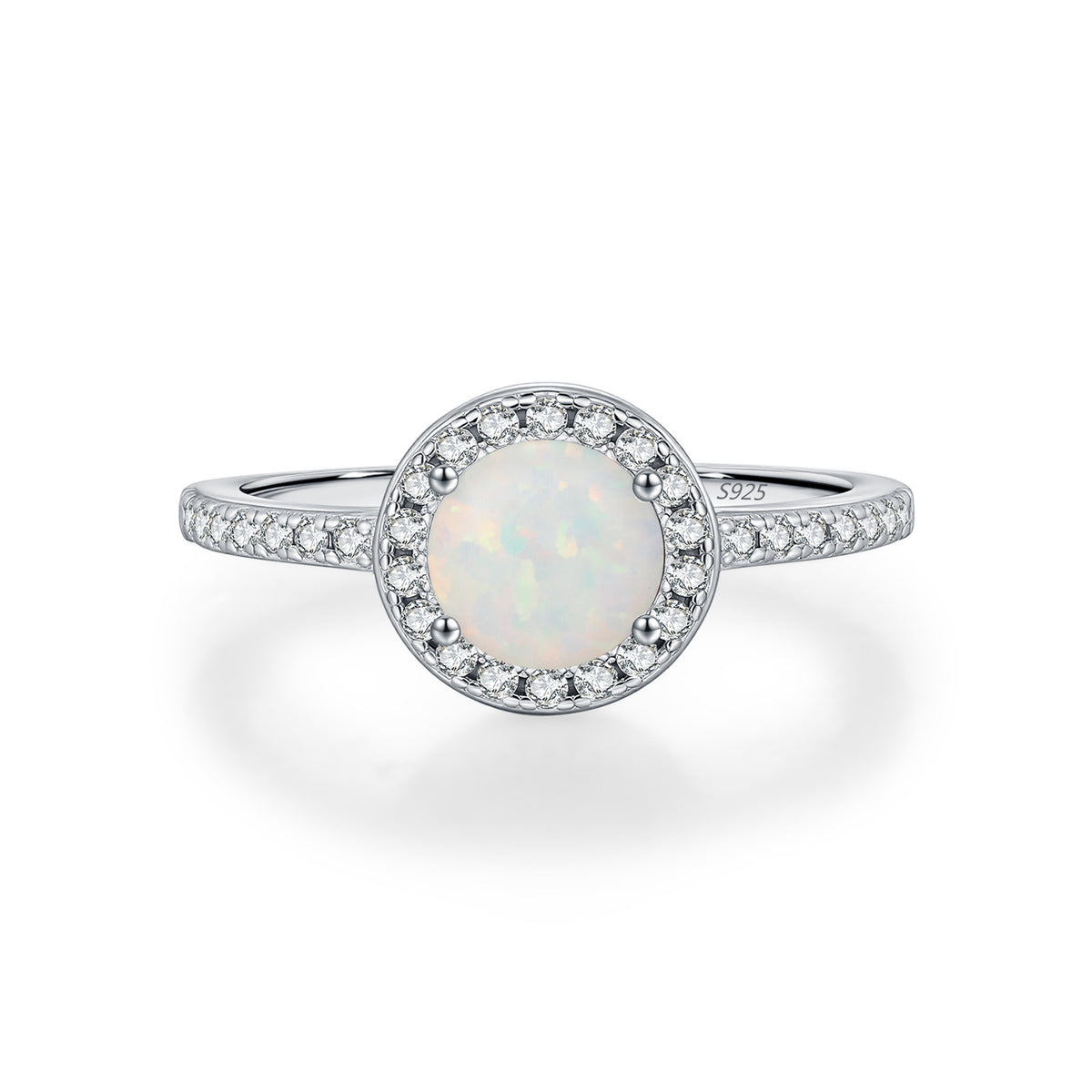 925 Sterling Silver Faux Opal Ring