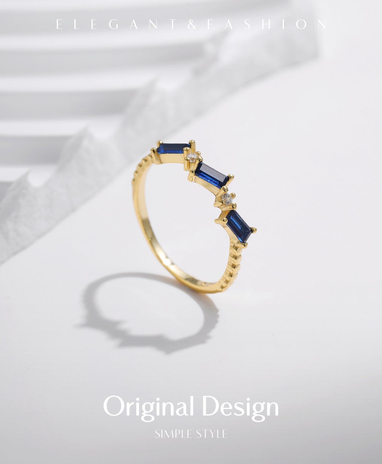 Planderful Gala Fireworks Ring – Elegant Emerald Cut Zircon Design