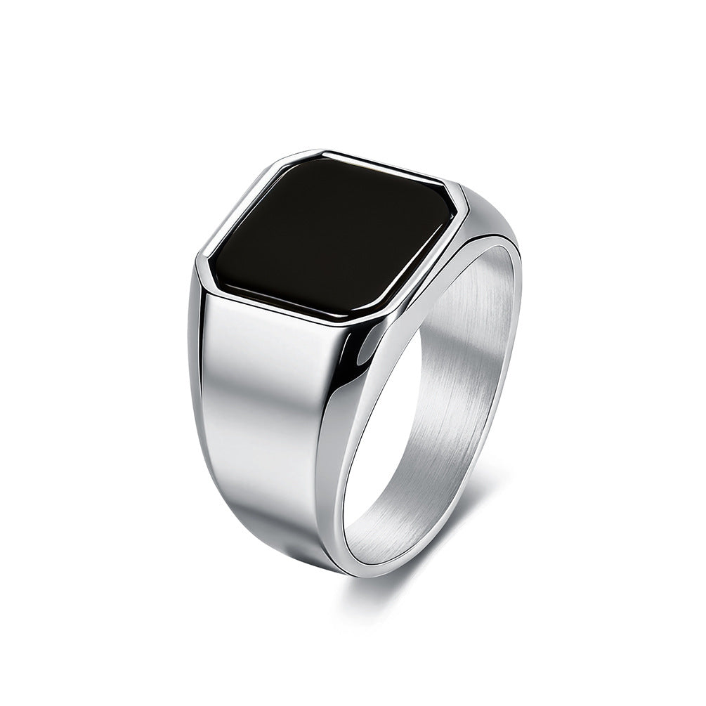 Gemstone Stainless Steel Ring for Men