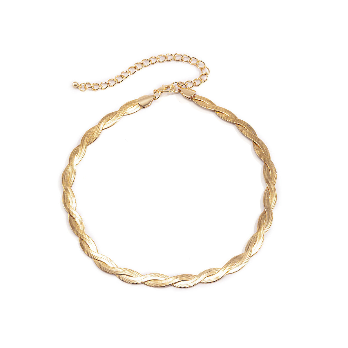 Planderful Vienna Verve Snake Bone Chain Necklace For Women Twist Weave Single Layer Clavicle Design Statement Jewelry