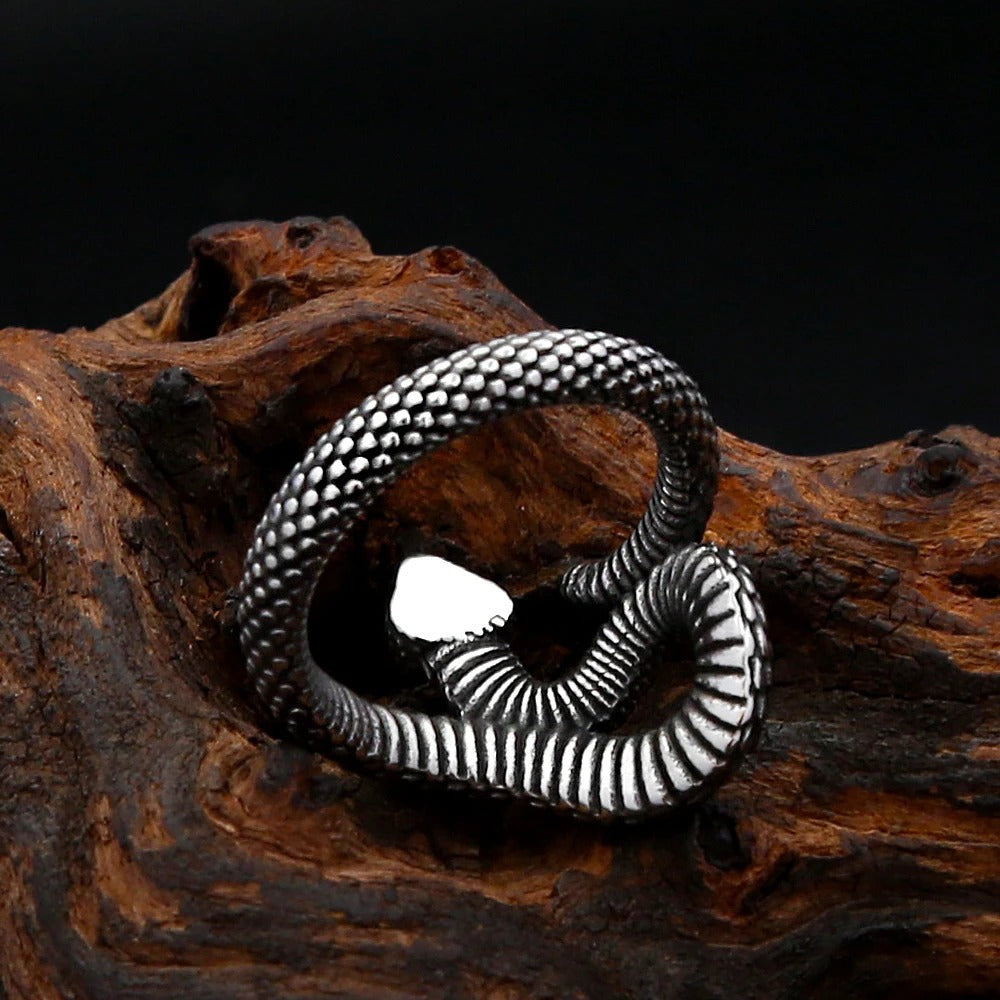Punk Snake Stainless Steel Men's Ring