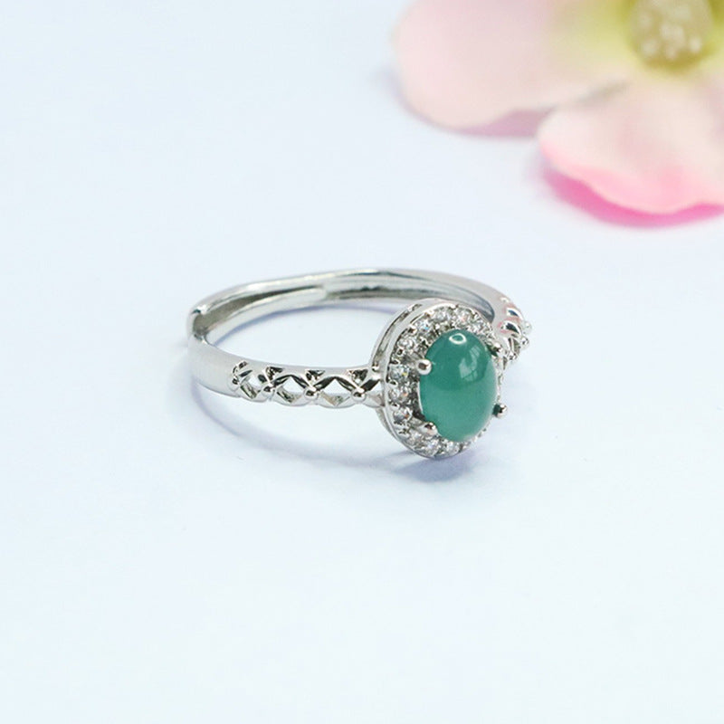 Blue-Water Jadeite Knot Ring