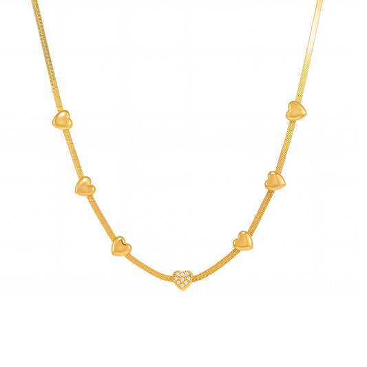Planderful Zircon Clavicle Necklace For Her 18K Gold Layered