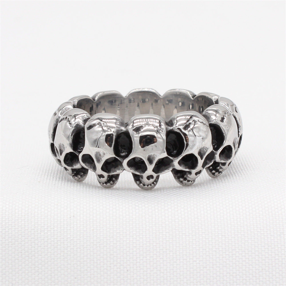 Planderful Everyday Genie – European and American Personalized Retro Skull Men's Titanium Steel Ring