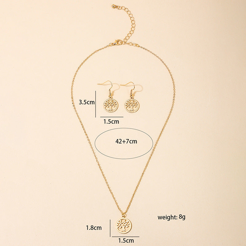 Europe's Amazon Tree of Life Bohemian Necklace Earrings Set