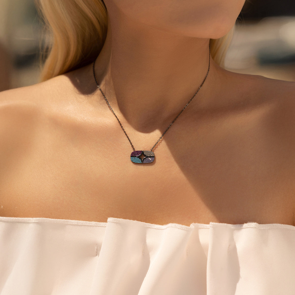 925 Sterling Silver Red Necklace