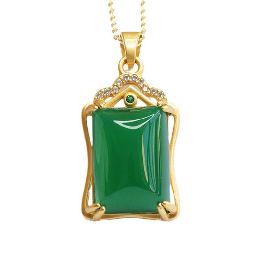 Green Chalcedony Retro Necklace from the Fortune's Favor Collection