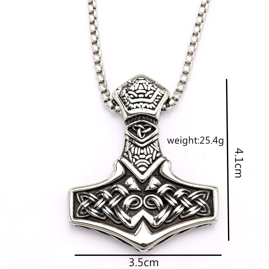 Vintage Viking Stainless Steel Men's Pendant Necklace