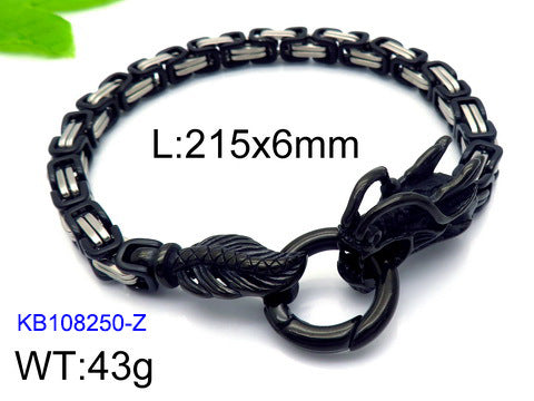Men's Stainless Steel Dragon Bracelet - European and American Ethnic Style Fashion Accessory