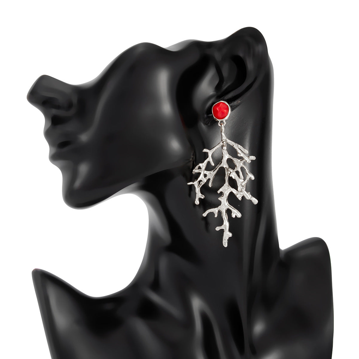 Planderful Metal Wind Flower Stud Earrings Vienna Verve For Women Geometric Turquoise Coral Imitation Statement