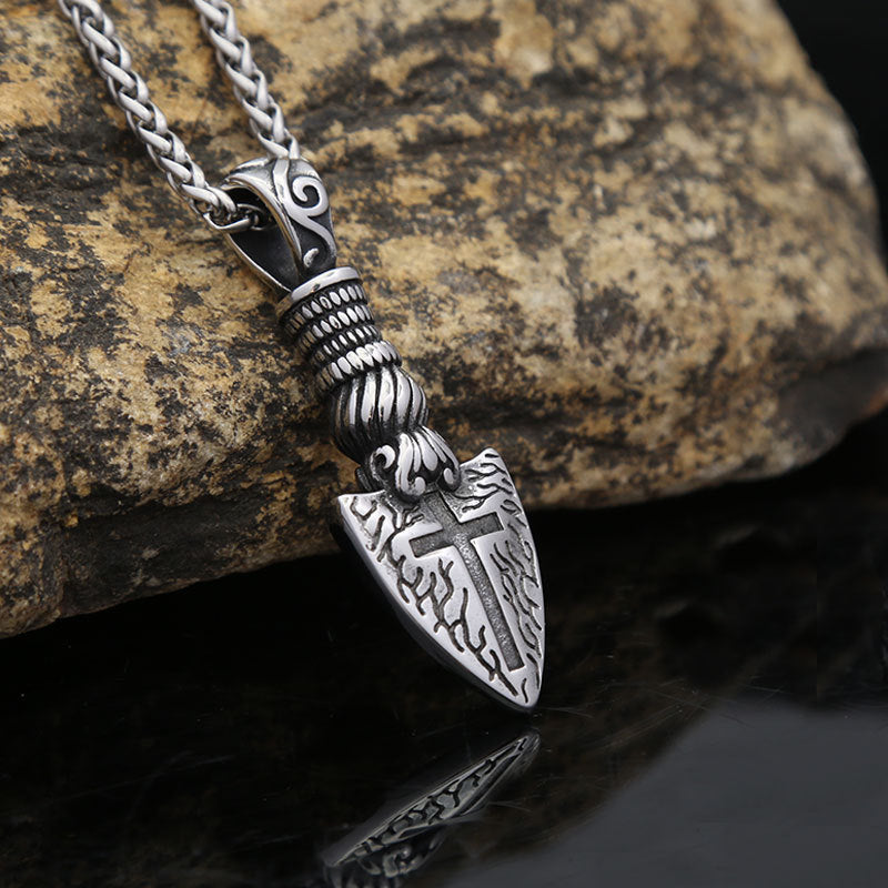 Amazon Foreign Trade Jewelry Trendy Cross Blade Necklace