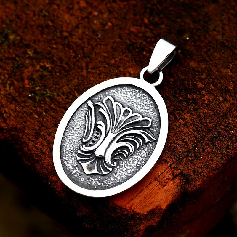 Retro Stainless Steel Skull Pendant for Men - European and American Inspired Titanium Jewelry