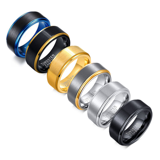 Foreign Trade Jewelry Tungsten Steel Ring Men's Black Blue