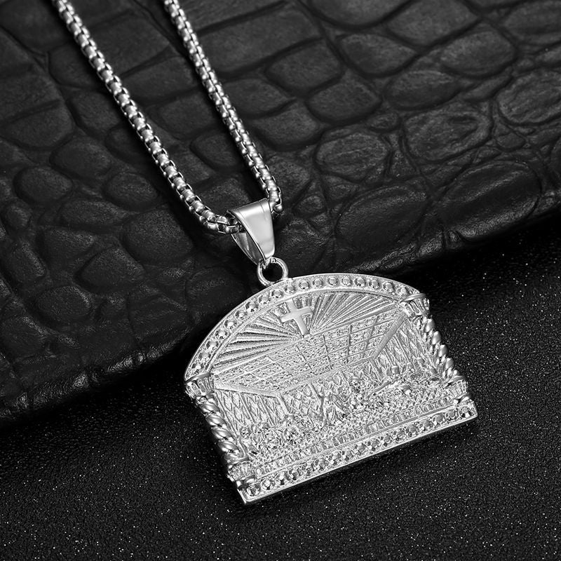 Planderful Everyday Genie Hip Hop Necklace Stainless Steel Gold Plated Zircon Thirteen Apostles Pendant For Him And Her