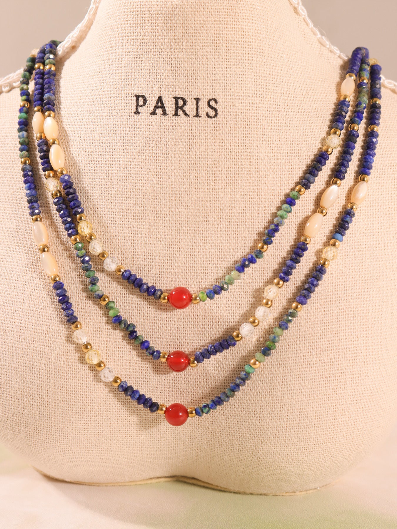 Planderful Women Lapis Lazuli Beaded Necklace Elegant