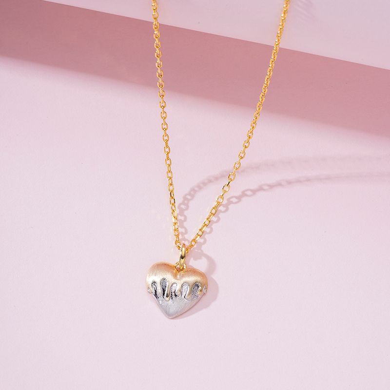 Colour Matching Melting Heart Silver Necklace