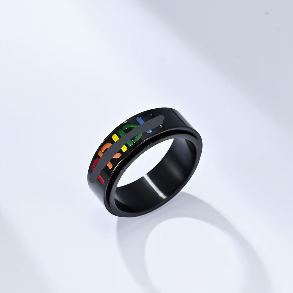 Planderful Everyday Genie Titanium Steel Rotating Ring for Anxiety Relief Unisex Jewelry
